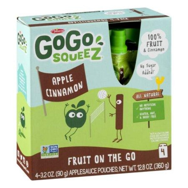 GoGo squeeZ Apple Cinnamon Fruit Blend Snack 3.2 oz 4 ct