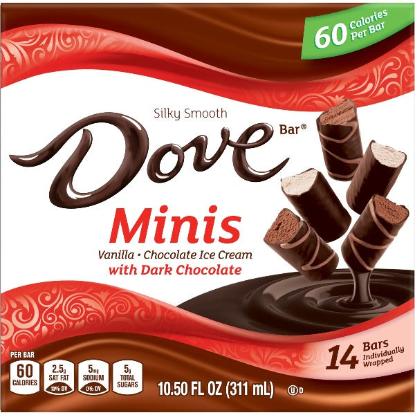 Dove Minis Variety with Dark Chocolate Ice Cream Bars 14 ct