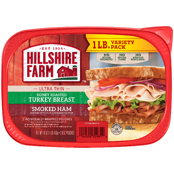 Hillshire Farm Ultra Thin Honey Roasted Turkey Breast & Smoked Ham 16 oz