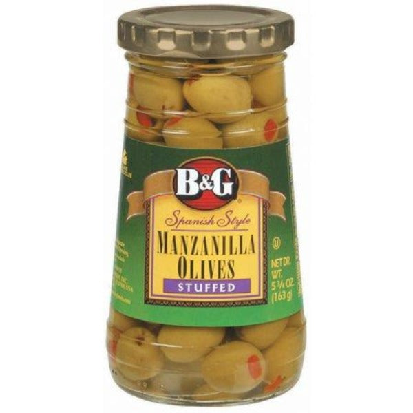 B&G Spanish Style Manzanilla Olives Stuffed 5.75 oz