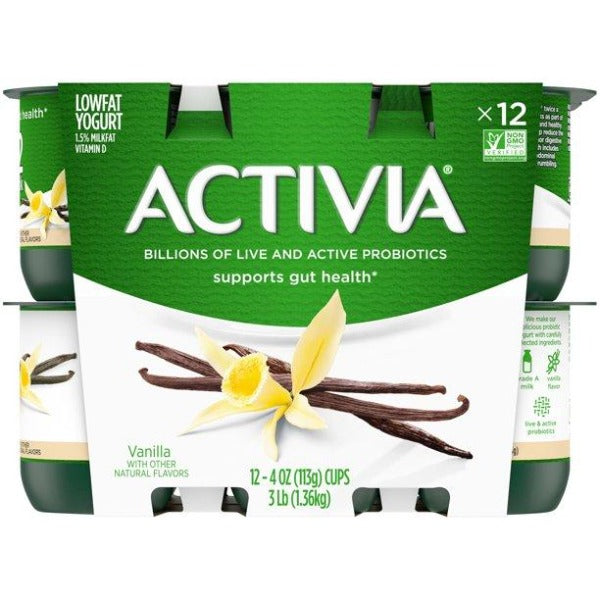 Dannon Activia Yogurt Vanilla 12 ct