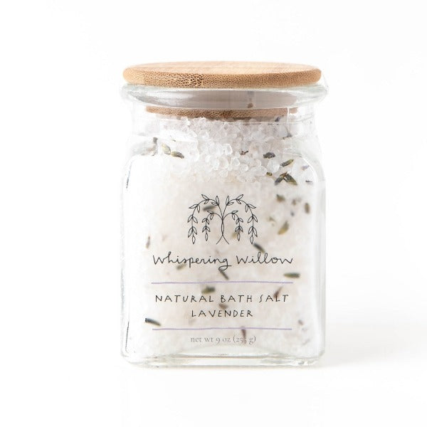 Whispering Willow Natural Bath Salt Lavender 9 oz