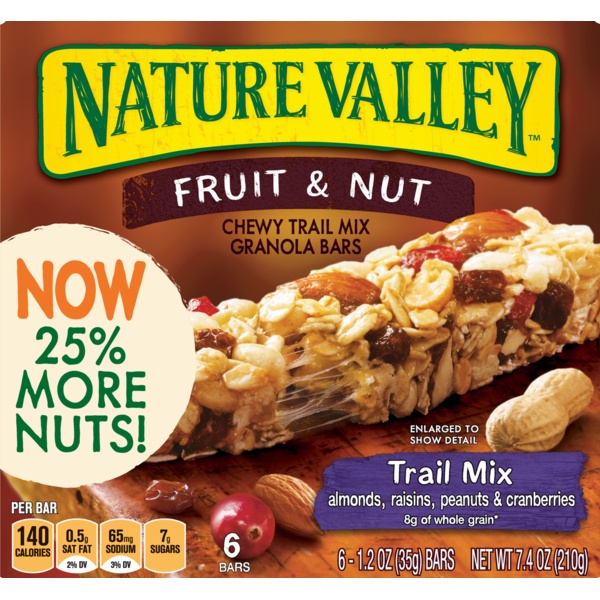 Nature Valley Fruit & Nut Trail Mix Granola Bars 6 ct