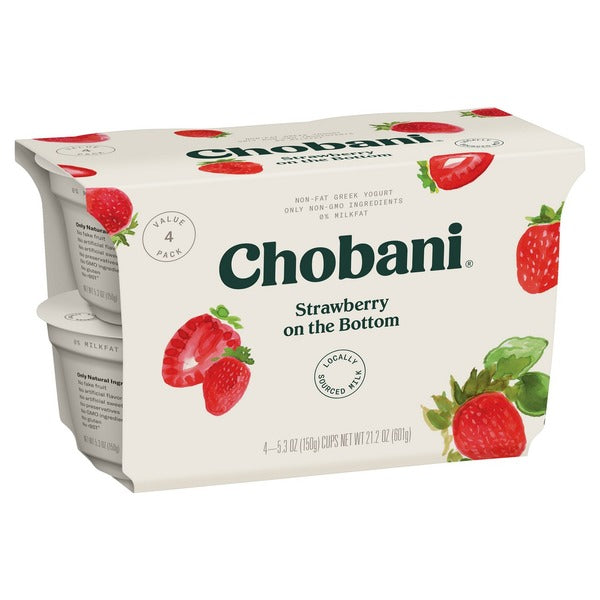 Chobani Greek Yogurt Strawberry 5.3 oz 4 pk