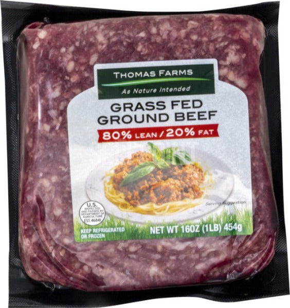 Thomas Farm Grass Fed Ground Beef 80/20 16 oz