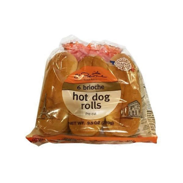 St Pierre Brioche Hot Dog Rolls 6 ct