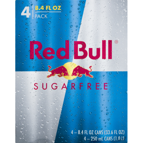 Red Bull Energy Drink Sugar Free 8.4 fl oz 4 pk