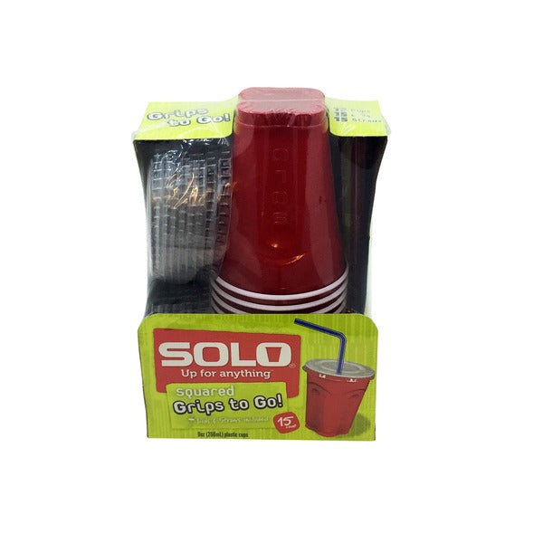 Solo Cups Lids and Straws 9 oz 15 ct