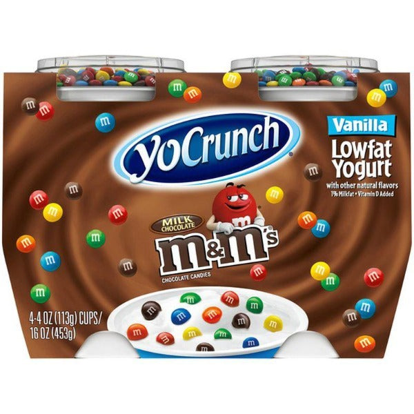 YoCrunch Lowfat Vanilla Yogurt with M&M's 4 oz 4 pk