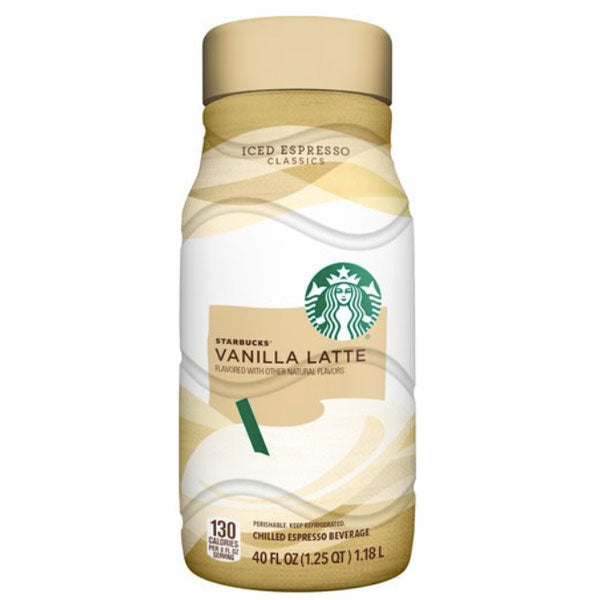 Starbucks Iced Espresso Vanilla Latte Chilled Espresso Beverage 40 oz